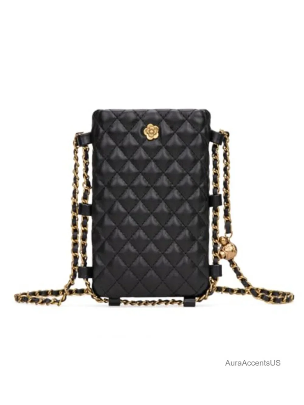 Small Quilted Crossbody Cell Phone Purse PU Leather Adjustable